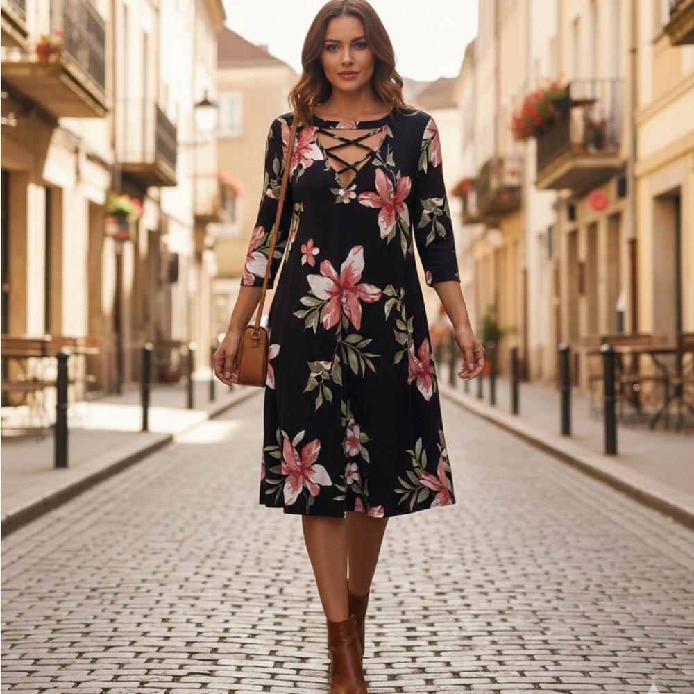 Fig & Olive Floral Dress